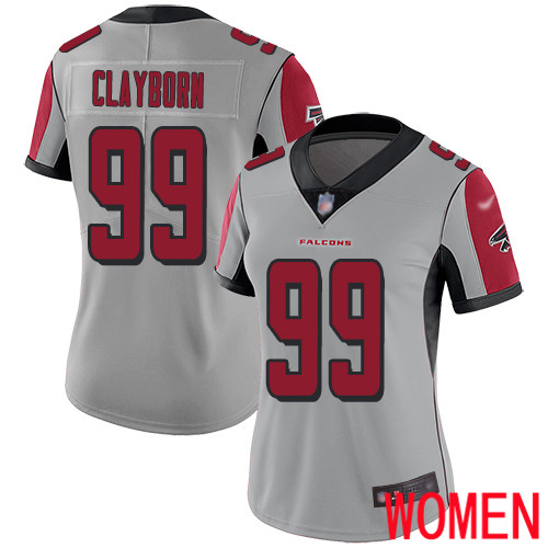 Atlanta Falcons Limited Silver Women Adrian Clayborn Jersey NFL Football #99 Inverted Legend